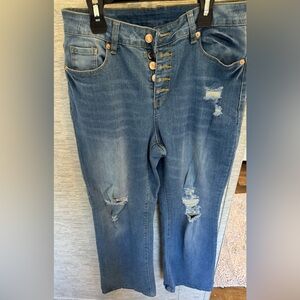 Stylish Blue Distressed Women Jeans
